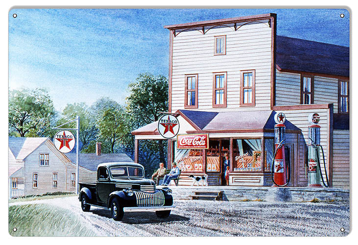 Texaco Oil Gas Station Reproduction Sign By Jack Schmitt 12x18