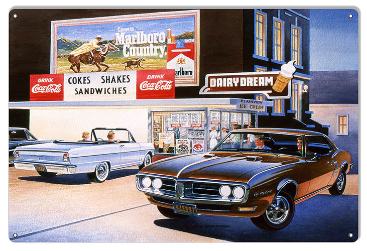 Mustang Hot Rod Reproduction Garage Shop Sign By Jack Schmitt 12x18