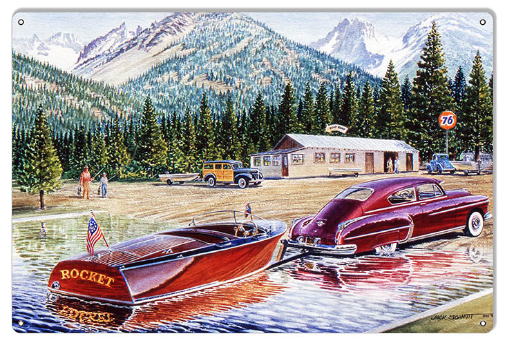 Deuce Coupe Car Reproduction Gas Station Sign By Jack Schmitt 12x18