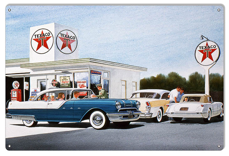 Texaco Motor Oil Reproduction Gas Station Sign By Jack Schmitt 12x18