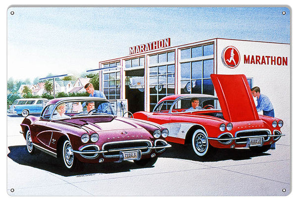 Marathon Gas Station Reproduction Motor Oil Sign By Jack Schmitt 12x18