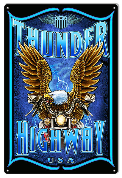 Motorcycle Thunder Garage Shop Man Cave Sign By Steve McDonald 12x18