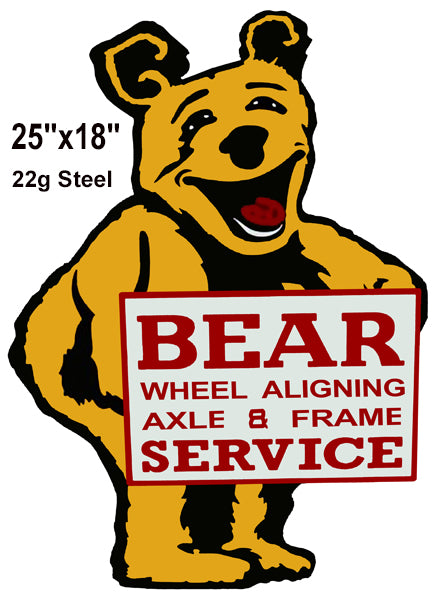 Bear Gas Station Reproduction Laser Cut Out Sign 18x25