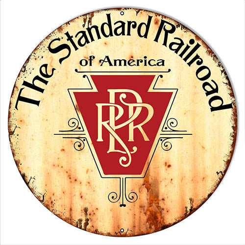 RPR Railroad Reproduction Vintage Herald Metal Sign 18x18 Round