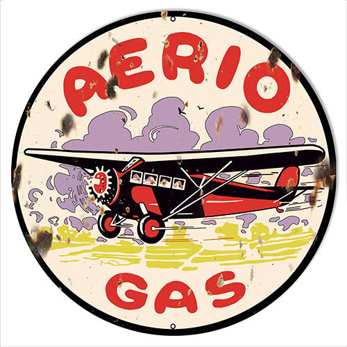 Aerio Gasoline Reproduction Motor Oil Metal Sign 30x30 Round