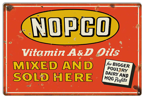 Nopco Oils Reproduction Country Metal Sign 16x24