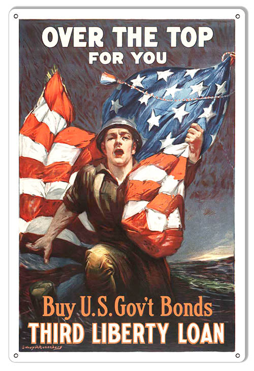 U.S. Government Bonds Reproduction Money Metal Sign 18x30