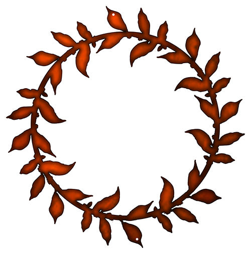 Wreath Laser Cut Out Faux Copper Finish Metal Sign 24x24