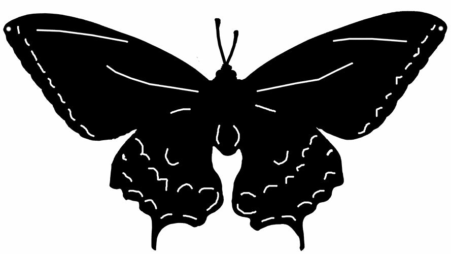 Butterfly Cut Out Wall Art Silhouette Metal Sign 12.3x22.8