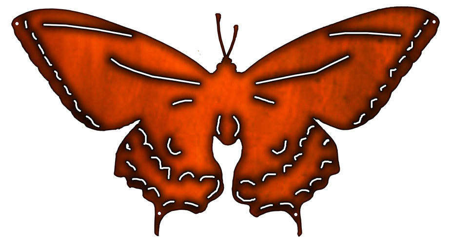 Butterfly Cut Out Faux Copper Finish Metal Sign 12.3x22.8