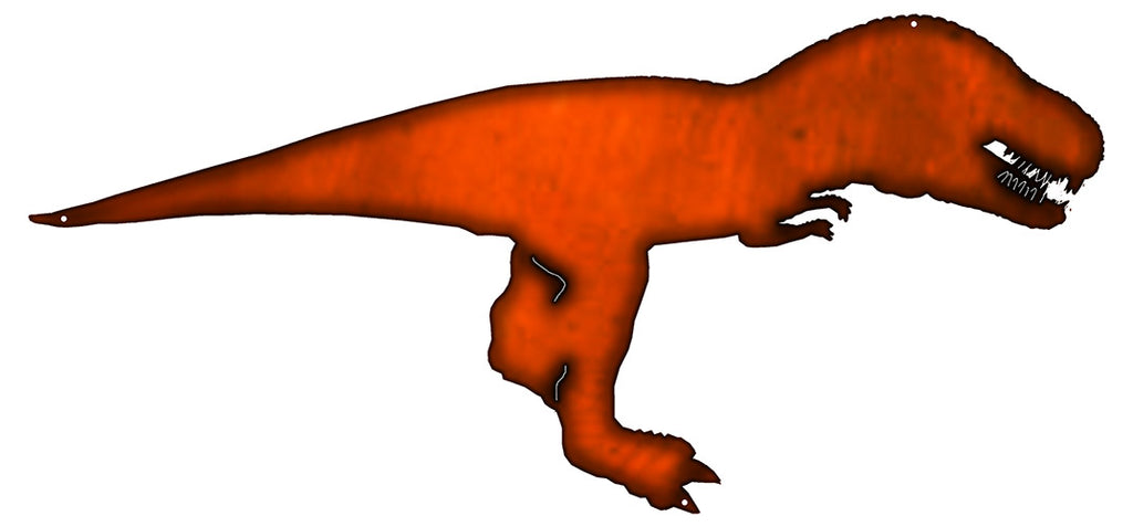T-Rex Dinosaur Cut Out Wall Decor Faux Copper Metal Sign 10.6x22.
