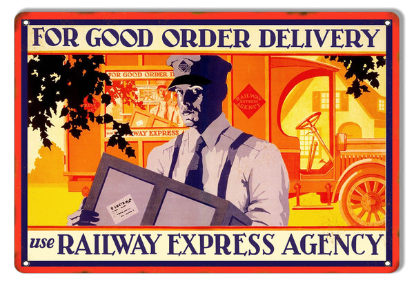Railway Express Delivery Reproduction Railroad Metal Sign 9x12