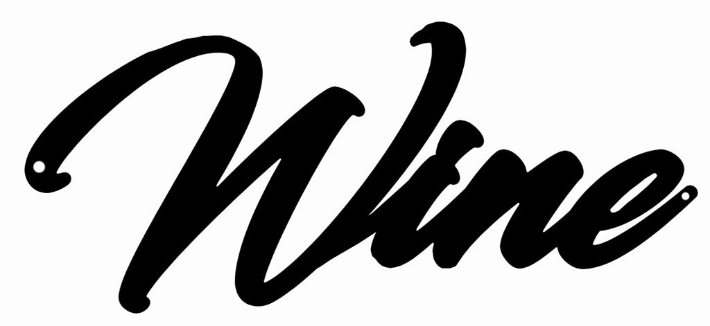 Wine Laser Cut Out Silhouette Wall Art Metal Sign 9x19.6