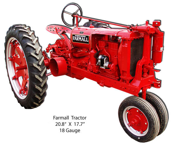 Farmall Tractor Cut Out Country Metal Sign 17.7x20.8
