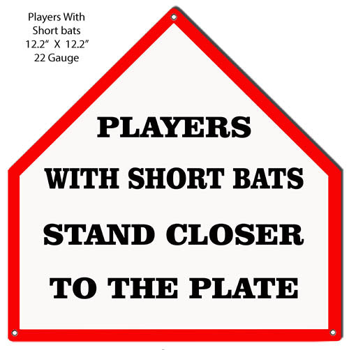 Players To The Plate Cut Out Baseball Funny Metal Sign 12.2x12.2