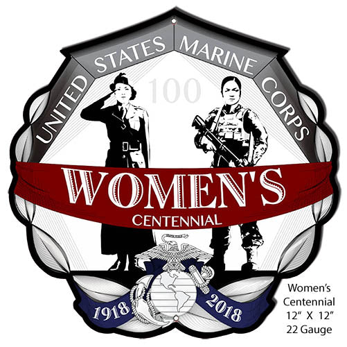 USMC Womens Centennial 100 Years Of Service Metal cut Out 12"x12" RVG1418S