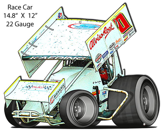 Sprint Car Race Car Cut Out Metal By Artist Phil Hamilton 14.8"x12" RVG1440S