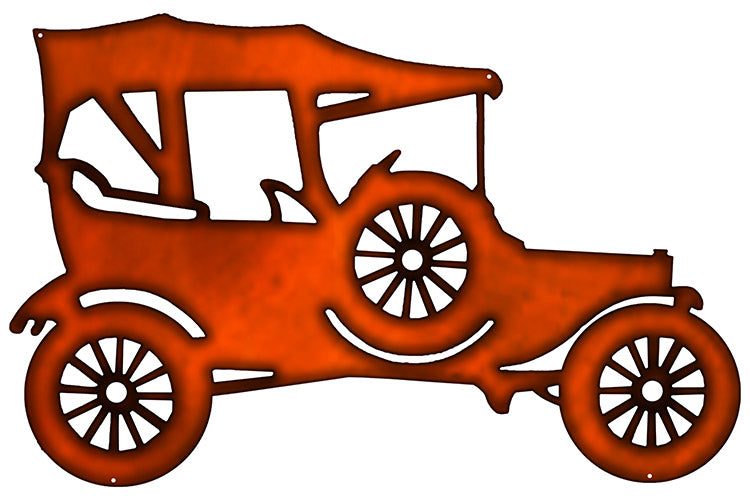 Model T Laser Cut Out Faux Copper Finish Metal Sign 15.5x23.5
