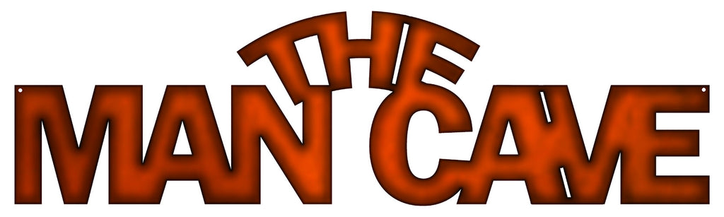 The Man Cave Laser Cut Out Faux Copper Finish Metal Sign 7x24