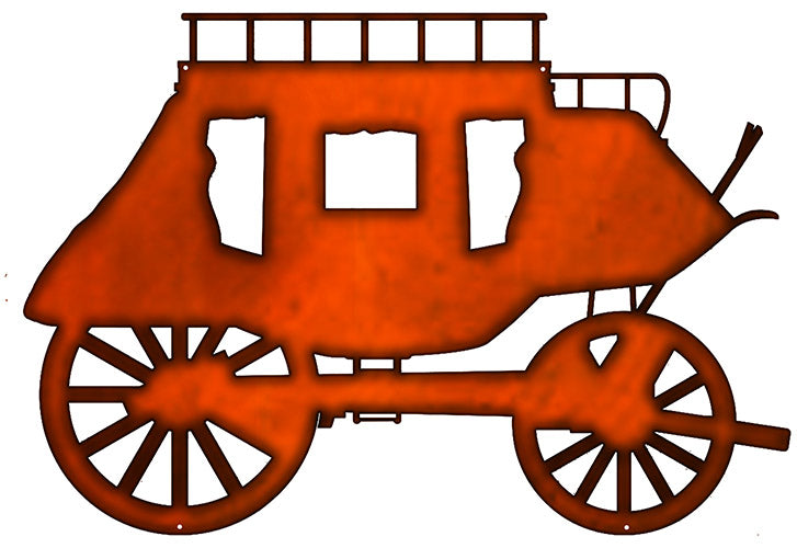 Wagon Laser Cut Out Faux Copper Finish Metal Sign 15.5x23.5