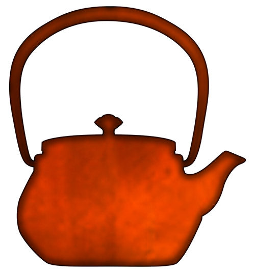 Teapot Laser Cut Out Faux Copper Finish Metal Sign 13x14.5