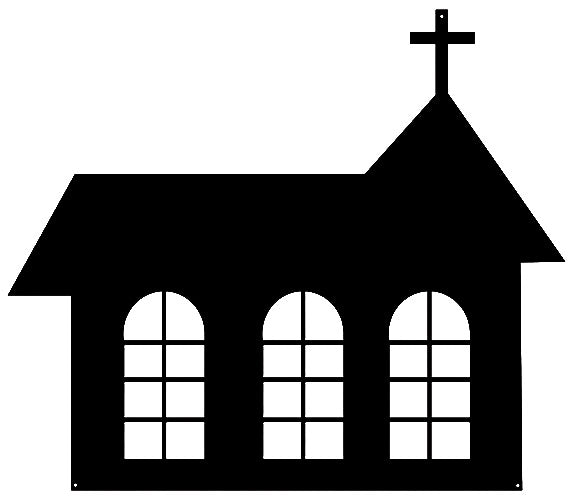 Church Laser Cut Out Wall Décor Silhouette Metal Sign 20x23