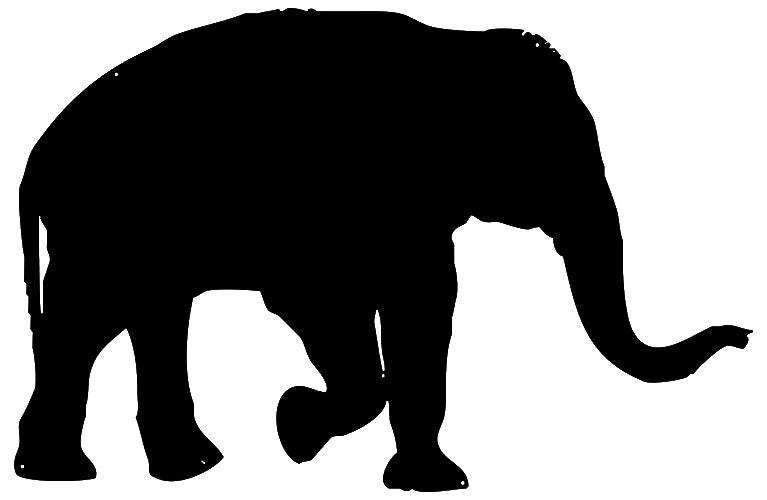 Elephant Laser Cut Out Wall Décor Silhouette Metal Sign 19x29