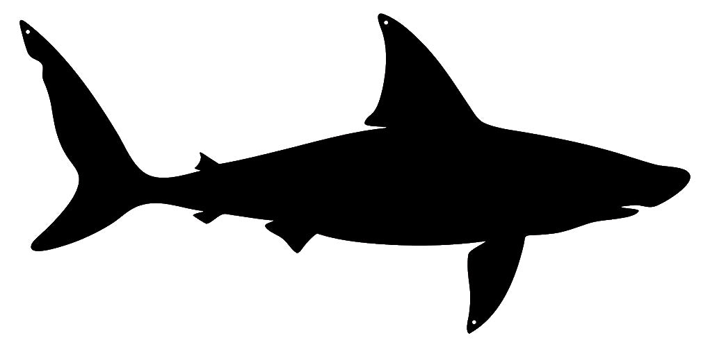 Shark Laser Cut Out Wall Décor Silhouette Metal Sign 11x23.5