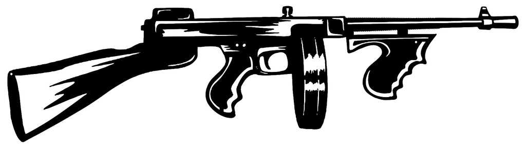Tommy Gun Cut Out Wall Décor Silhouette Metal Sign 8.5x31.5