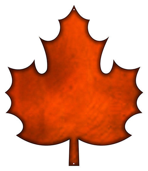 Leaf Laser Cut Out Faux Copper Finish Metal Sign 15x17.5
