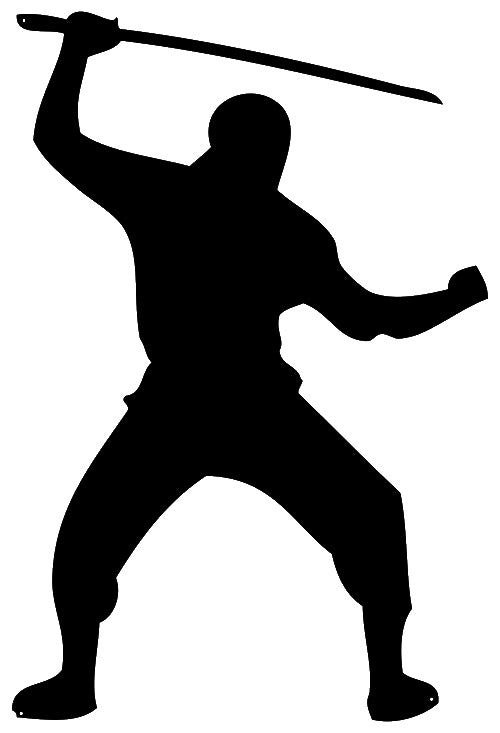 Ninja Man Laser Cut OutWall Décor Silhouette Metal Sign 21.5x32