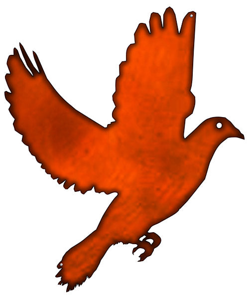 Pigeon Bird Laser Cut Out Faux Copper Finish Metal Sign 19.5x23