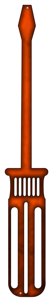 Screwdriver Laser Cut Out Faux Copper Finish Metal Sign 4.5x30