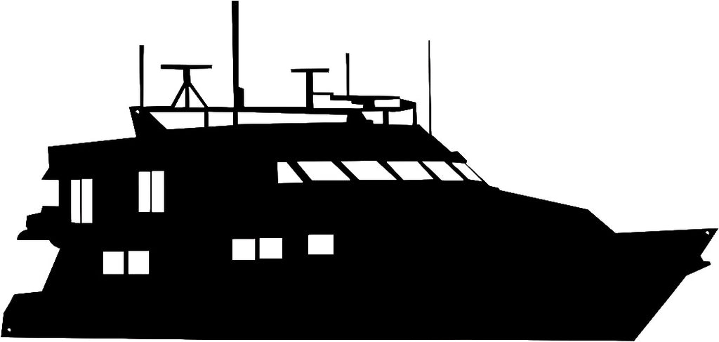 Yacht Boat Laser Cut Out Wall Décor Silhouette Metal Sign 15.5x32