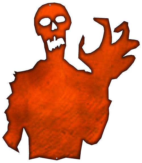 Zombie Laser Cut Out Faux Copper Finish Metal Sign 20x23