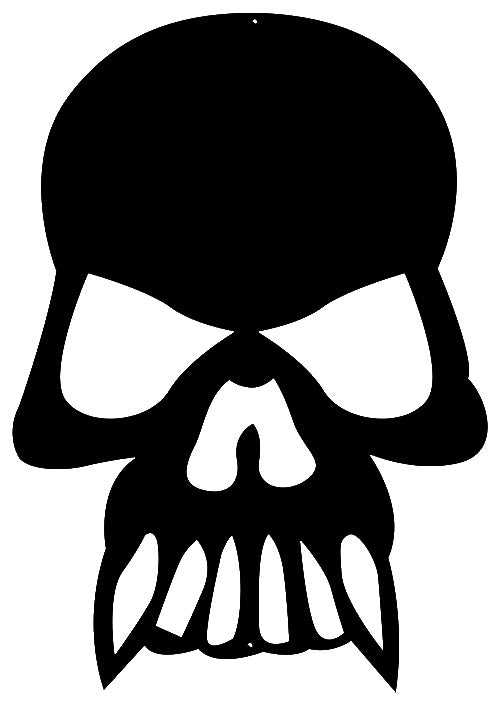 Skull Laser Cut Out Wall Décor Silhouette Metal Sign 16.5x23.5