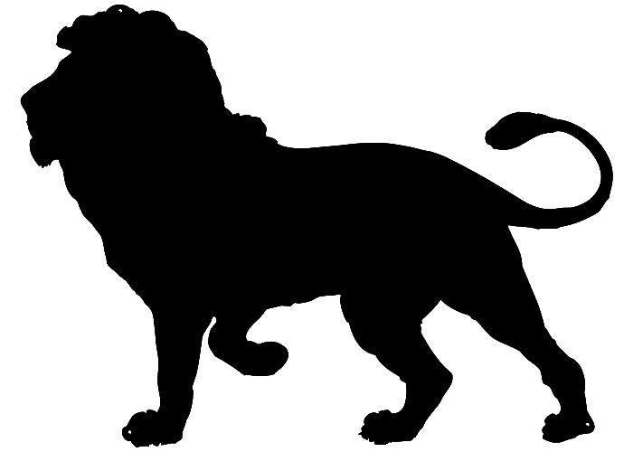 Lion Laser Cut Out Wall Décor Silhouette Metal Sign 20.5x28