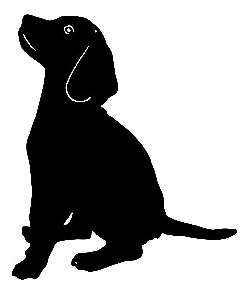 Puppy Laser Cut Out Wall Décor Silhouette Metal Sign 22x26