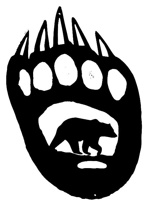Bear Paw Laser Cut Out Wall Décor Silhouette Metal Sign 10.5x15