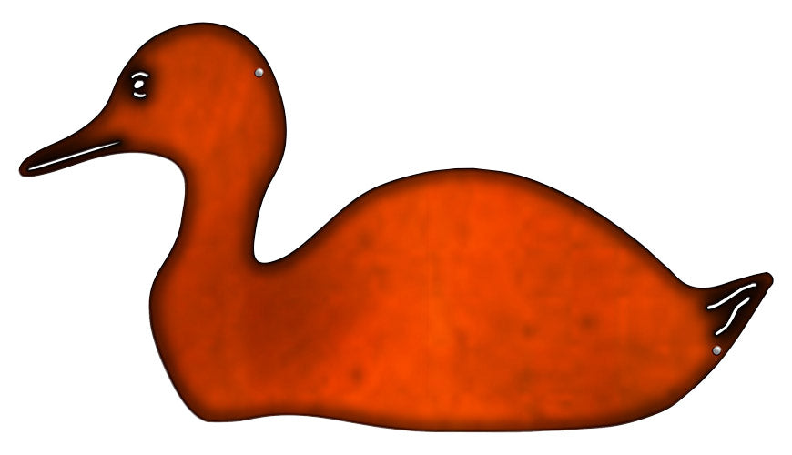 Duck Laser Cut Out Faux Copper Finish Metal Sign 10.5x19