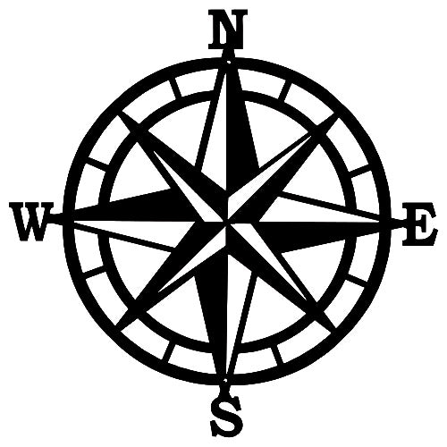 Compass Laser Cut Out Wall Décor Silhouette Metal Sign 18x18