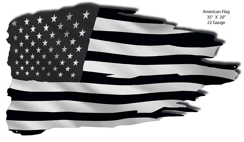 American Flag Laser Cut Out Nostalgic Metal Sign 20x35