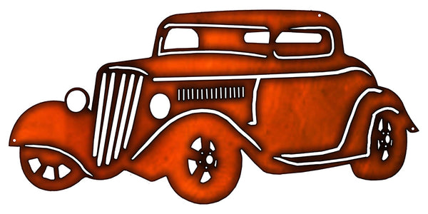 Hot Rod Faux Copper Laser Cut Out Metal Sign 24x11.5