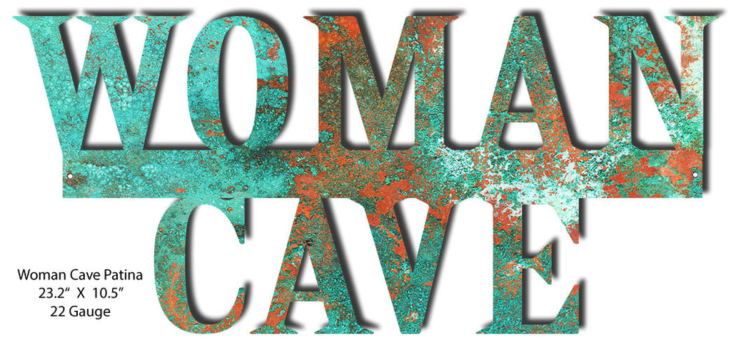 Woman Cave Faux Patina Laser Cut Out By Phil Hamilton 23.2x10.5