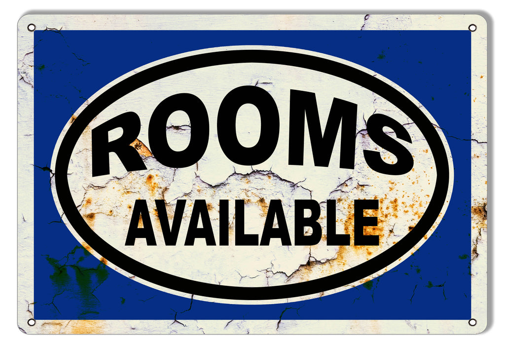 Rooms Available Vintage Metal Sign 9x12