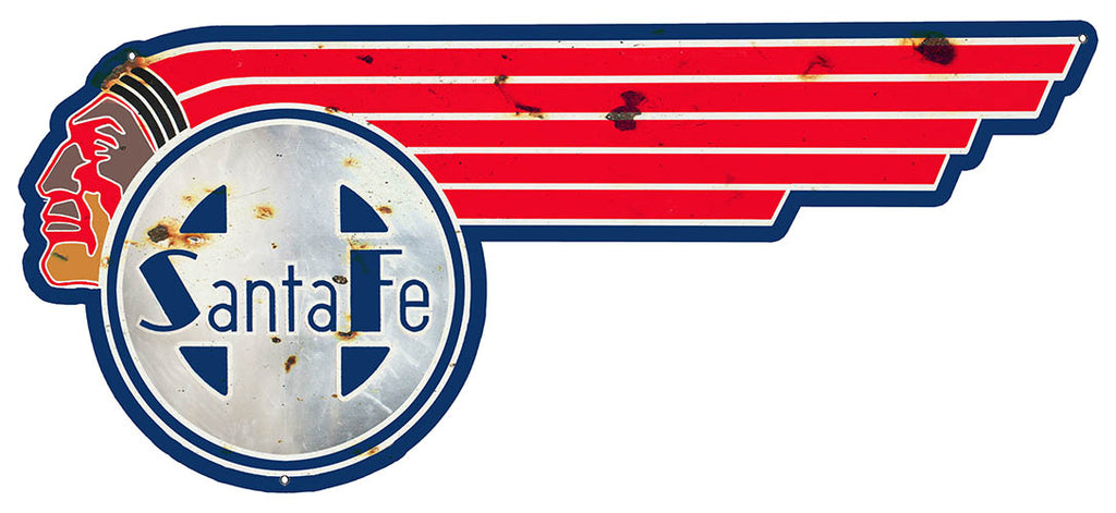 Santa Fe Railroad Laser Cut Out Wall Art Metal Sign 10.4x24