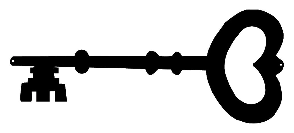Heart Key Laser Cut Out Silhouette Wall Art Metal Sign 6.5x15.5