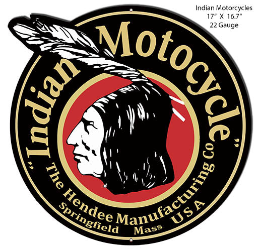 Indian Motorcycles Reproduction Cut Out Man Cave Metal Sign 16.7x17