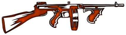 Tommy Gun Cut Out Faux Copper Wall Décor Silhouette Metal Sign 8.5x31.5