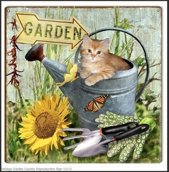 Vintage Garden Country Reproduction Sign 12x12